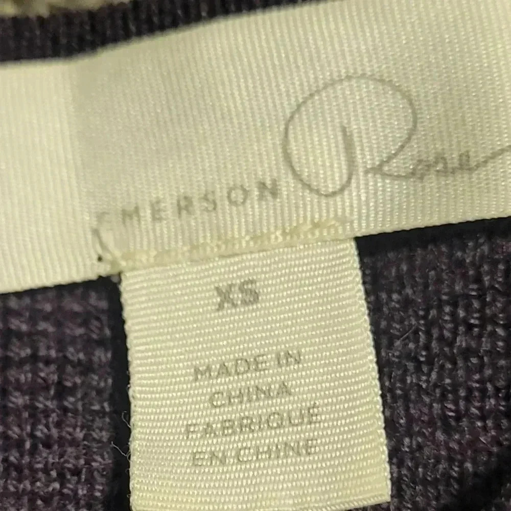 Emerson Rose fit & flare sweater, womens size XS, purple Merino wool scoop neck - Picture 10 of 10